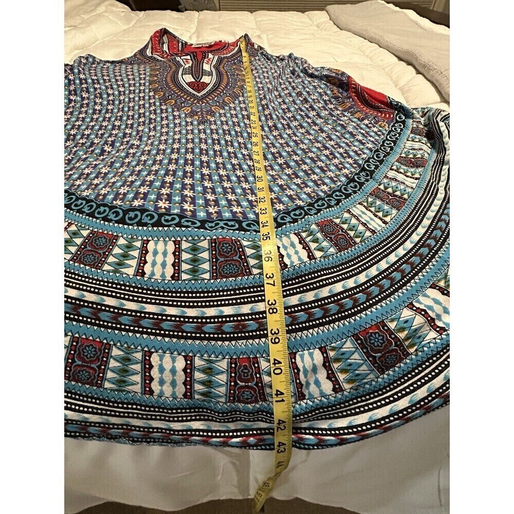 Jessica Taylor Boho Embellish Mixed Media Print Tank Shift Dress Size OS Beachy - Picture 9 of 9